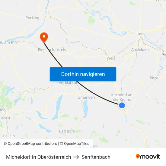Micheldorf In Oberösterreich to Senftenbach map