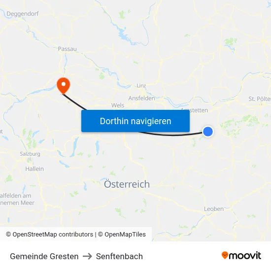 Gemeinde Gresten to Senftenbach map