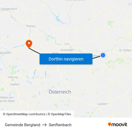Gemeinde Bergland to Senftenbach map