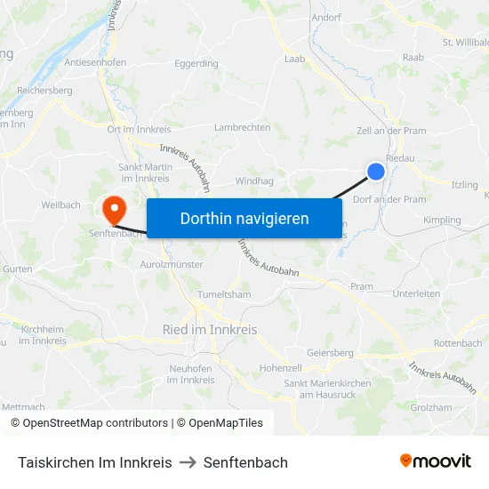 Taiskirchen Im Innkreis to Senftenbach map