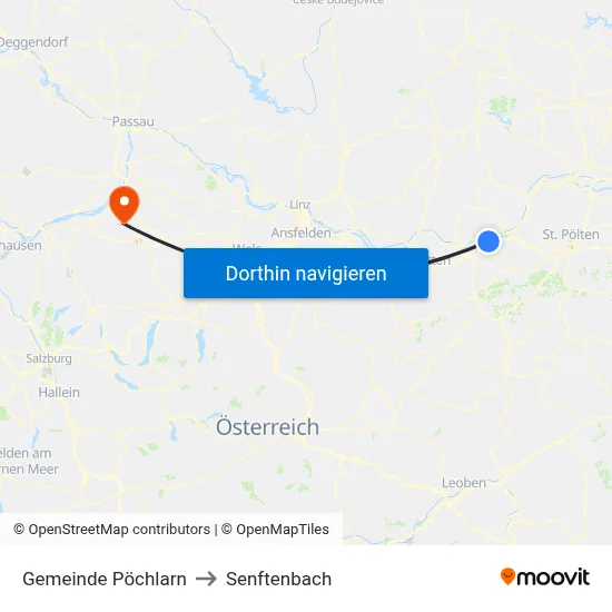 Gemeinde Pöchlarn to Senftenbach map
