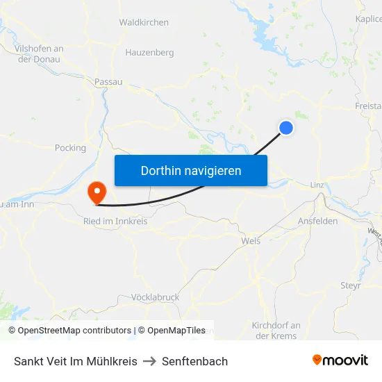 Sankt Veit Im Mühlkreis to Senftenbach map