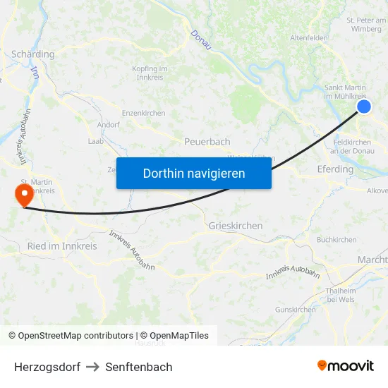 Herzogsdorf to Senftenbach map