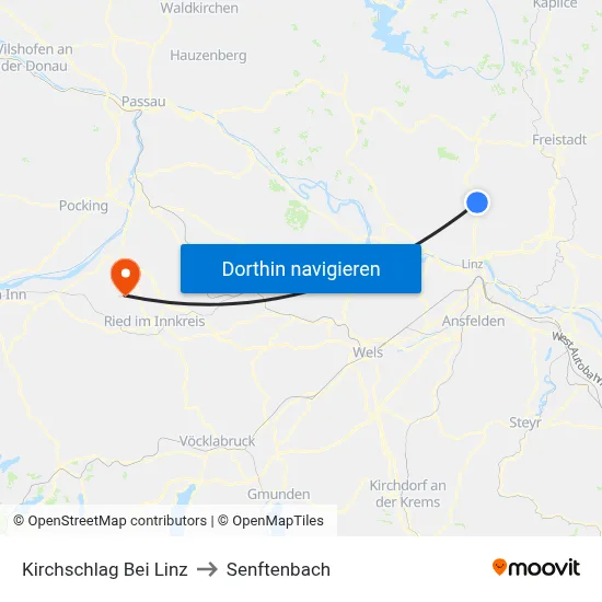 Kirchschlag Bei Linz to Senftenbach map