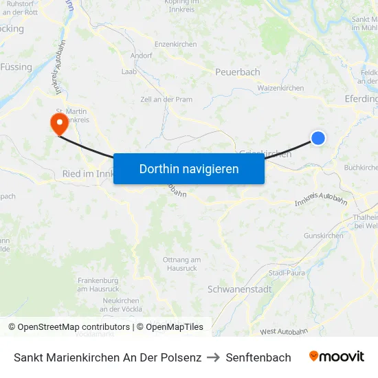 Sankt Marienkirchen An Der Polsenz to Senftenbach map