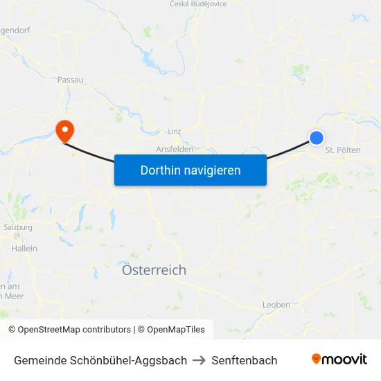 Gemeinde Schönbühel-Aggsbach to Senftenbach map
