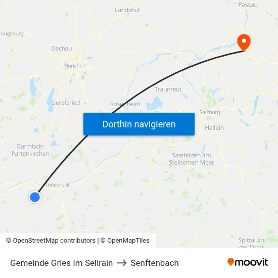 Gemeinde Gries Im Sellrain to Senftenbach map