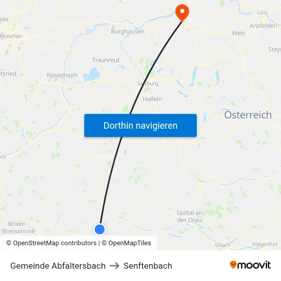 Gemeinde Abfaltersbach to Senftenbach map