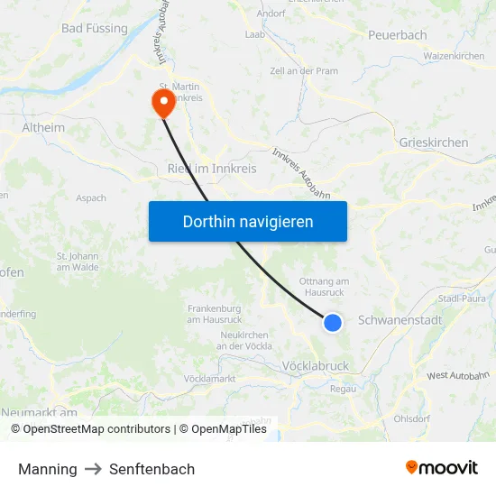 Manning to Senftenbach map