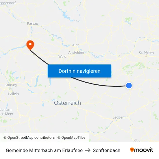 Gemeinde Mitterbach am Erlaufsee to Senftenbach map