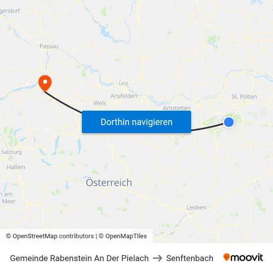 Gemeinde Rabenstein An Der Pielach to Senftenbach map