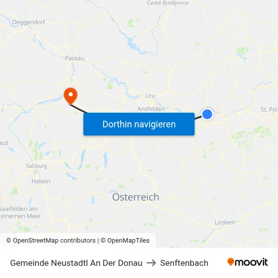 Gemeinde Neustadtl An Der Donau to Senftenbach map