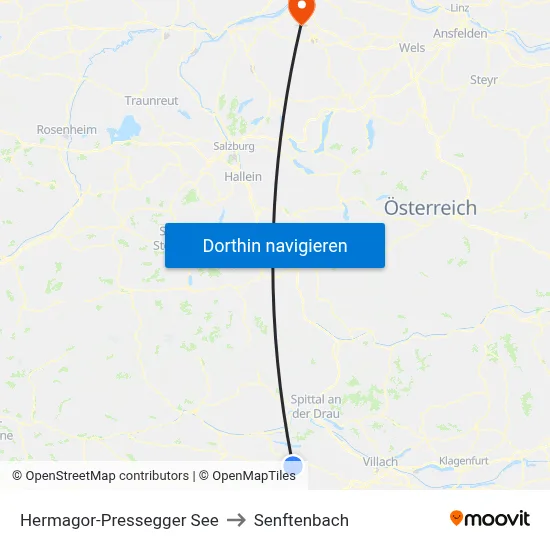 Hermagor-Pressegger See to Senftenbach map