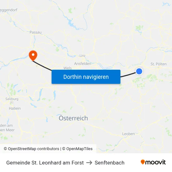 Gemeinde St. Leonhard am Forst to Senftenbach map