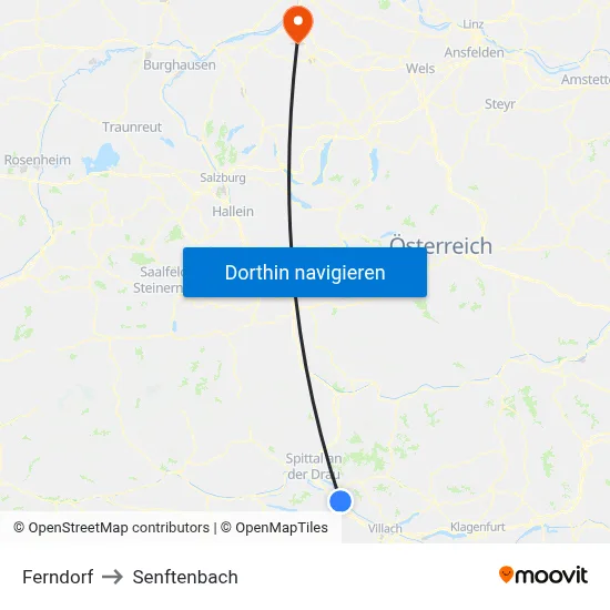 Ferndorf to Senftenbach map