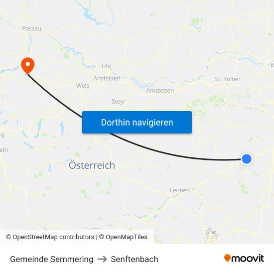 Gemeinde Semmering to Senftenbach map