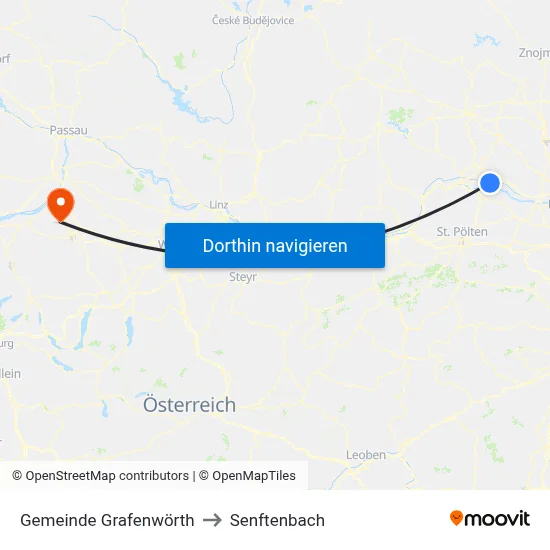 Gemeinde Grafenwörth to Senftenbach map