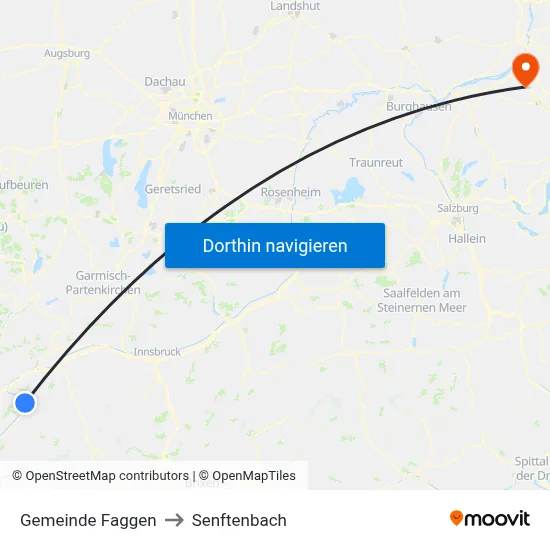 Gemeinde Faggen to Senftenbach map
