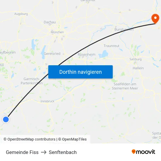 Gemeinde Fiss to Senftenbach map