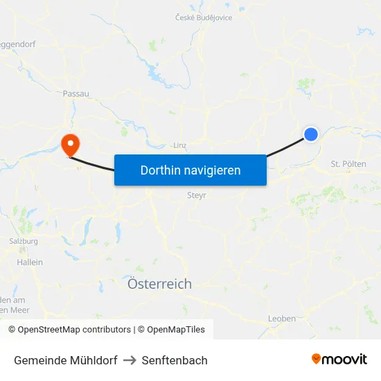 Gemeinde Mühldorf to Senftenbach map