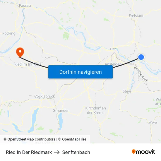 Ried In Der Riedmark to Senftenbach map