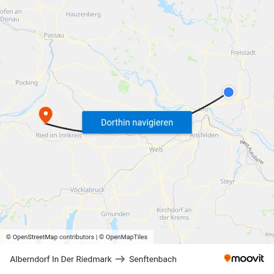 Alberndorf In Der Riedmark to Senftenbach map