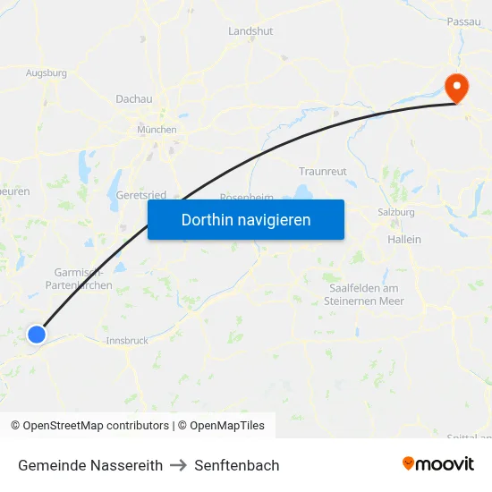 Gemeinde Nassereith to Senftenbach map