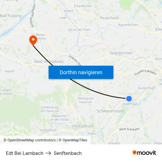 Edt Bei Lambach to Senftenbach map