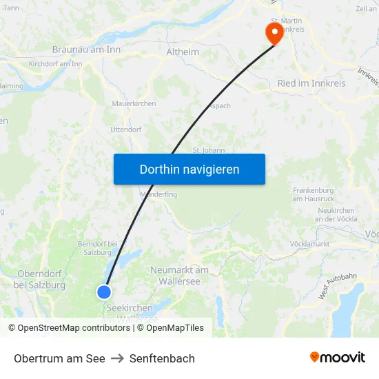 Obertrum am See to Senftenbach map