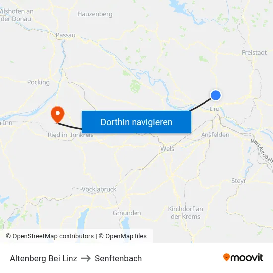 Altenberg Bei Linz to Senftenbach map