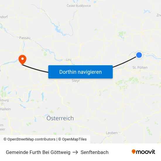 Gemeinde Furth Bei Göttweig to Senftenbach map