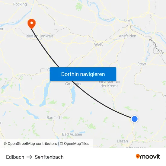 Edlbach to Senftenbach map