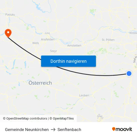 Gemeinde Neunkirchen to Senftenbach map