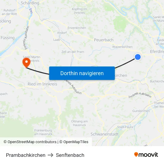 Prambachkirchen to Senftenbach map