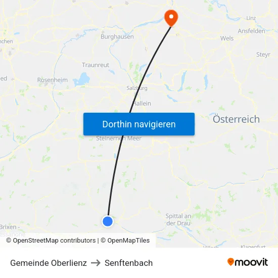 Gemeinde Oberlienz to Senftenbach map