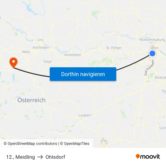 12., Meidling to Ohlsdorf map