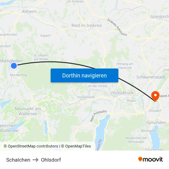 Schalchen to Ohlsdorf map