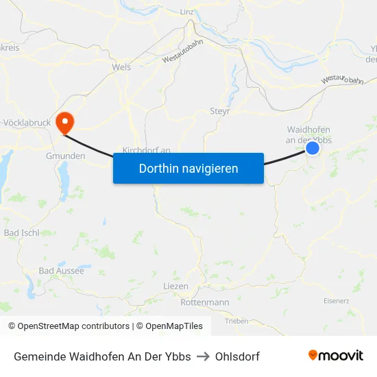 Gemeinde Waidhofen An Der Ybbs to Ohlsdorf map