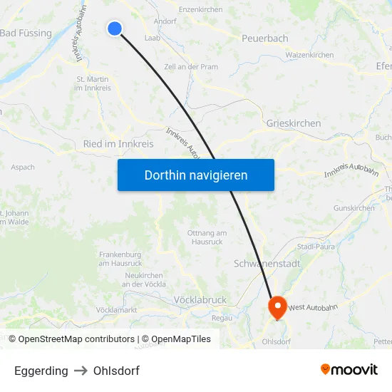 Eggerding to Ohlsdorf map