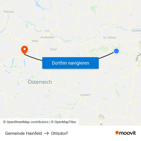 Gemeinde Hainfeld to Ohlsdorf map