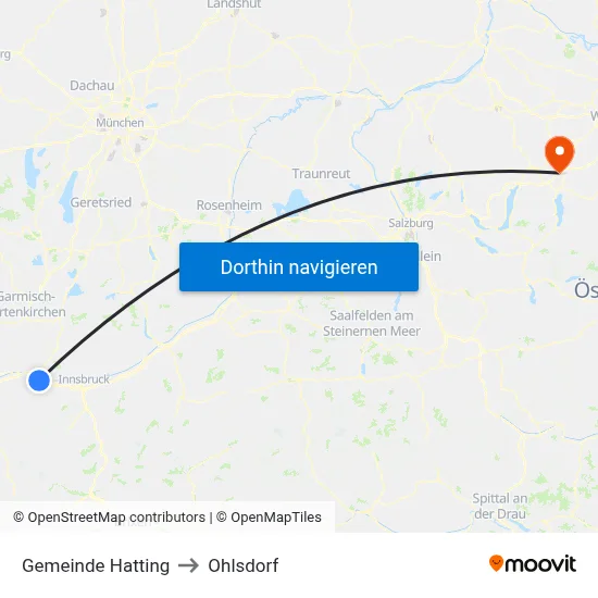 Gemeinde Hatting to Ohlsdorf map