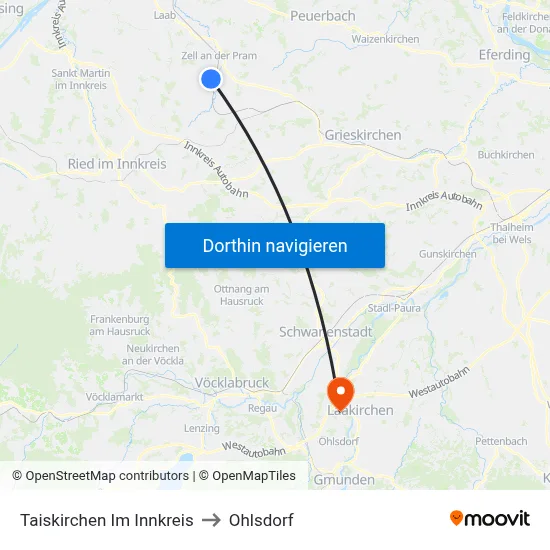 Taiskirchen Im Innkreis to Ohlsdorf map