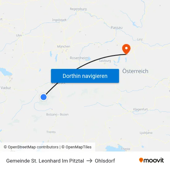 Gemeinde St. Leonhard Im Pitztal to Ohlsdorf map