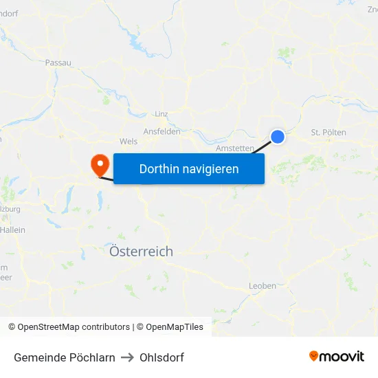 Gemeinde Pöchlarn to Ohlsdorf map