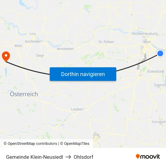 Gemeinde Klein-Neusiedl to Ohlsdorf map