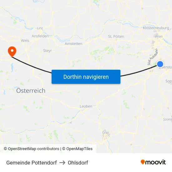 Gemeinde Pottendorf to Ohlsdorf map