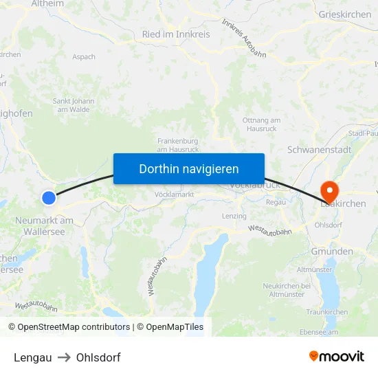 Lengau to Ohlsdorf map