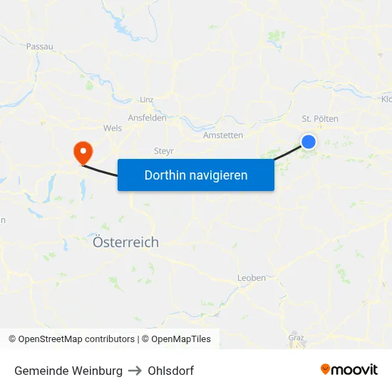 Gemeinde Weinburg to Ohlsdorf map