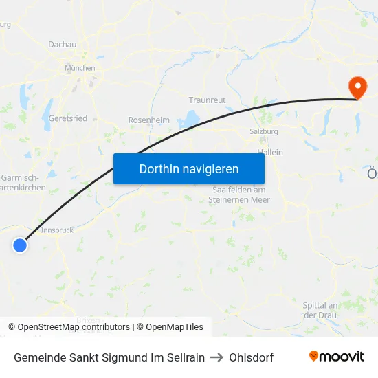Gemeinde Sankt Sigmund Im Sellrain to Ohlsdorf map