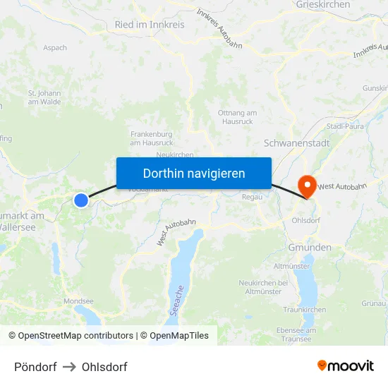 Pöndorf to Ohlsdorf map